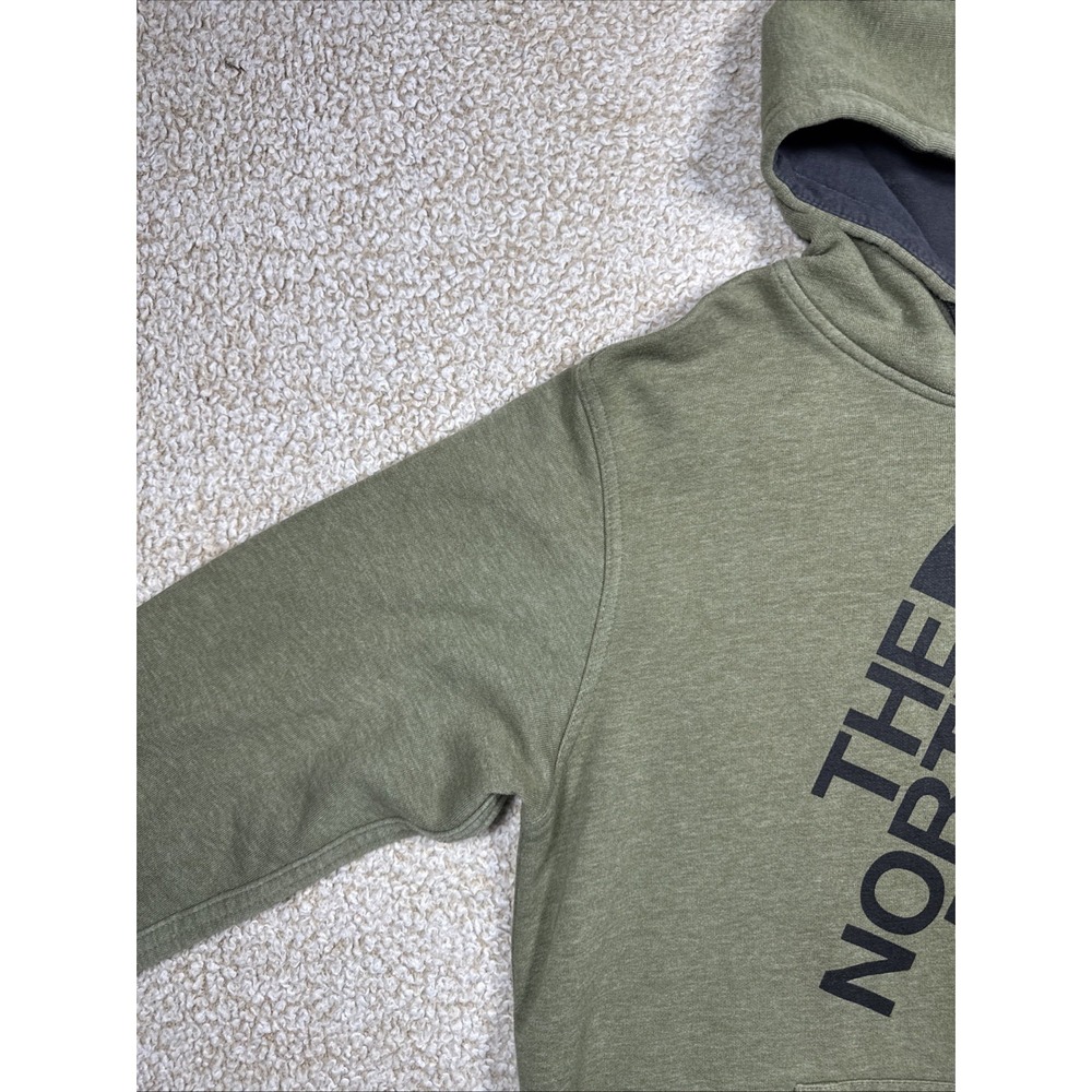 The North Face Hoodie Men's Sz Med Green Big Logo Hooded Sweatshirt - Picture 5 of 10